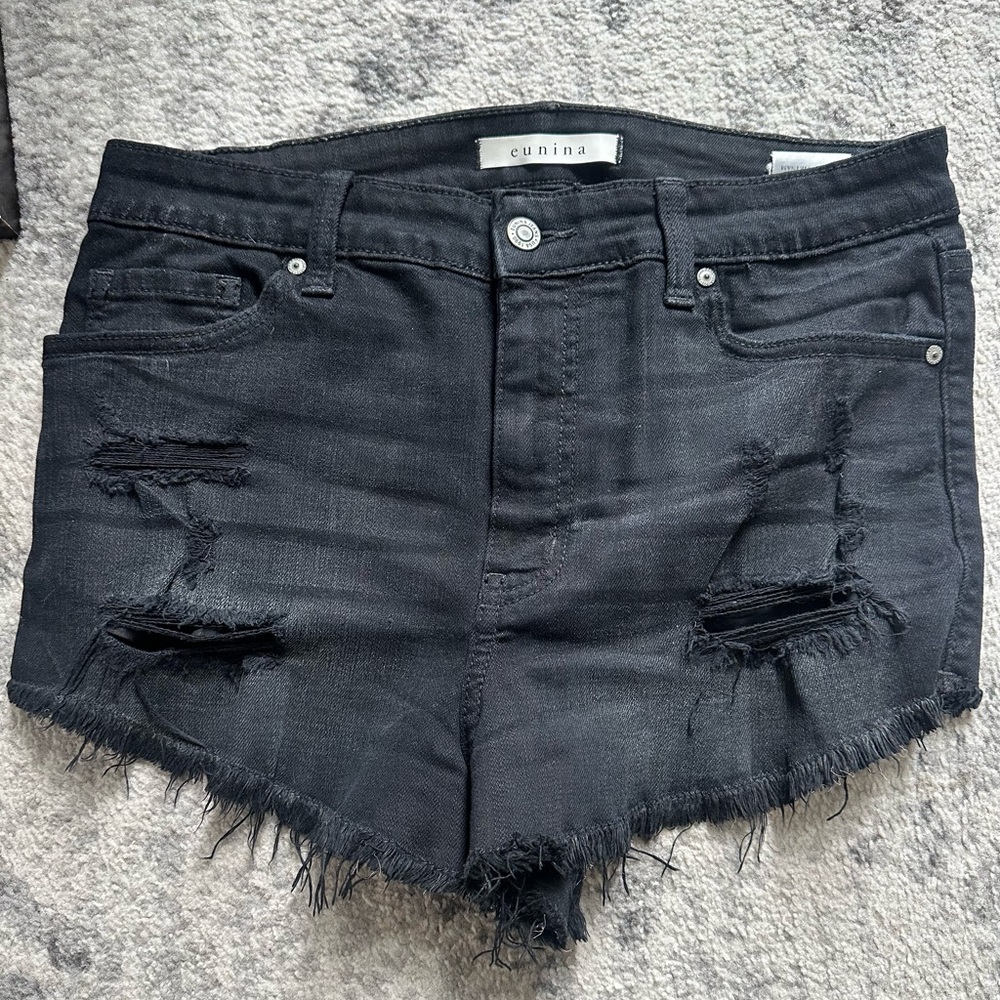 Lululemon Athletica Black High Rise Cut Off Shorts